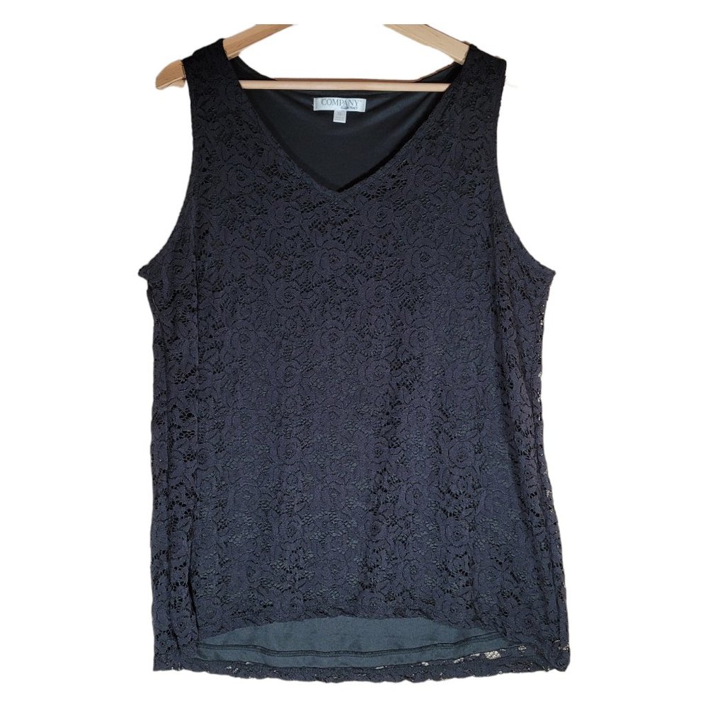 Company by Ellen Tracy Lace Sleeveless Blouse Loose Fit Women's XL